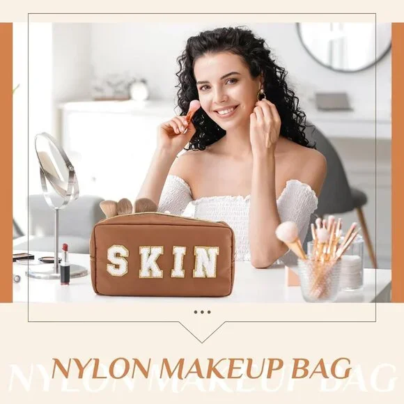 4 Pcs Nylon Makeup Bags Set Women Travel Toiletry Organizer Zipper - Picture 4 of 7